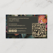 豪華なオランダ絵を描フローラフローラデザイン 名刺 (裏面)