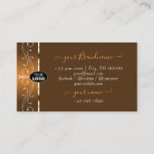 豪華なオレンジとブラウン華美の縁どロゴの追加 名刺 (裏面)