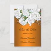 豪華なオレンジと白のローズブーケ セーブザデート (正面)