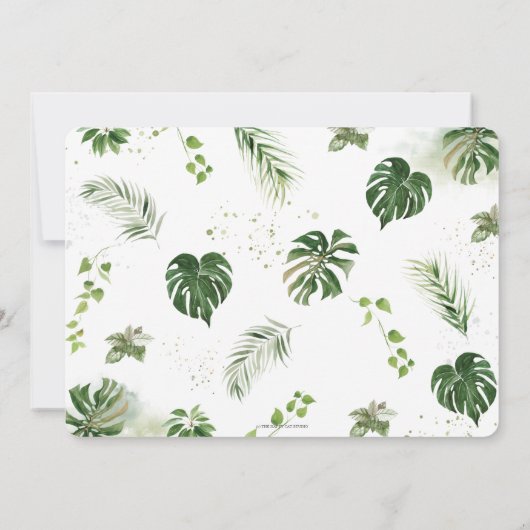 豪華なオーストラリアの動物たち、木の緑の赤ちゃんシャワー 招待状 (裏面)