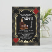 豪華なカジノのウィスキーとタバコの50歳の誕生日パーティー 招待状 (スタンド正面)