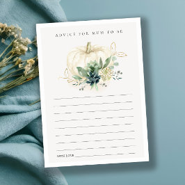 豪華なカボチャのアドバイス ママになるためのベビーシャワー エンクロージャーカード