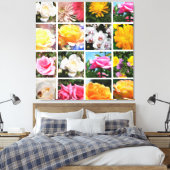 豪華なカラフルの花、ピンク、白い黄色のバラ キャンバスプリント (インサイチュ (寝室))