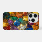 豪華なカラフルクリスタルモザイク シームレスパターン iPhoneケース (裏面横)
