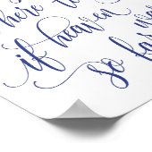 豪華なカリグラフィーの追悼サイン（ロイヤルブルー） ポスター (角)