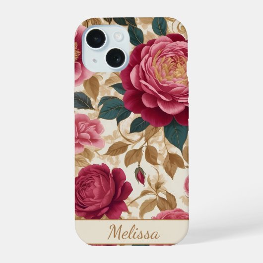 豪華なガーデンバラ iPhone 15ケース (裏面)