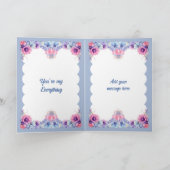 豪華なガールフレンドの花ピンクの誕生日 カード (内部)