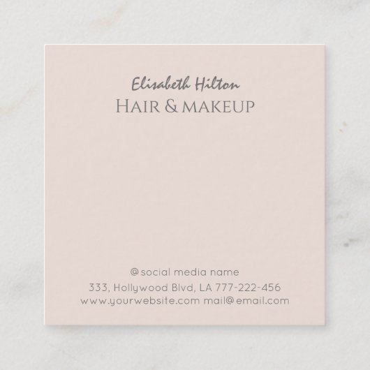 豪華なキラキラのスパークルフレームメイクアップ目 スクエア名刺 (裏面)