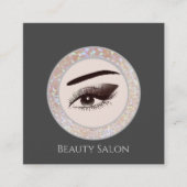 豪華なキラキラのスパークルフレームメイクアップ目 スクエア名刺 (正面)