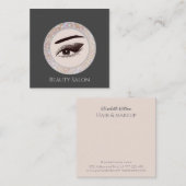 豪華なキラキラのスパークルフレームメイクアップ目 スクエア名刺 (正面/裏面)