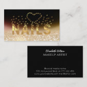 豪華なキラキラ金ゴールド蝶爪、 ネイルのロゴ 名刺 (正面/裏面)