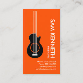 豪華なギタリストのオレンジ熱心のミュージシャン 名刺