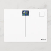 豪華なクジャクでティール(緑がかった色)と金ゴールド羽毛 ポストカード (裏面)