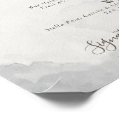 豪華なクラシックローズペオニーフラワーズウェディングバーメニュー ポスター (角)