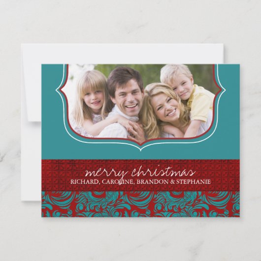 豪華なクリスマスの写真カード シーズンカード (正面)