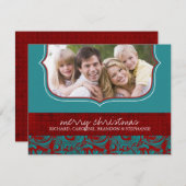 豪華なクリスマスの写真カード シーズンカード (正面/裏面)