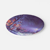 豪華なクリスマスの紙皿 ペーパープレート (アングル)