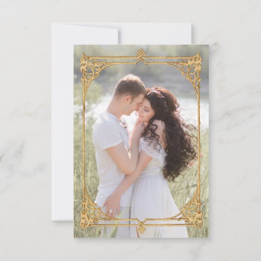 豪華なクリスマスの花の結婚式 セーブザデート (裏面)