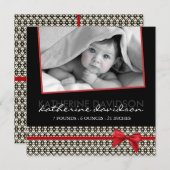 豪華なクリスマスの誕生のお知らせの写真カード シーズンカード (正面/裏面)