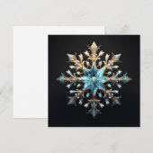 豪華なクリスマスの雪の結晶のホリデーカード シーズンカード (正面/裏面)