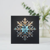 豪華なクリスマスの雪の結晶 ホリデーカード シーズンカード (スタンド正面)