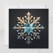 豪華なクリスマスの雪の結晶 ホリデーカード シーズンカード (正面)