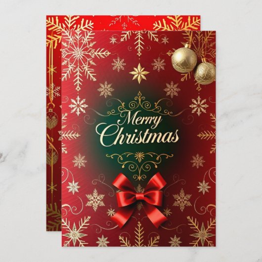 豪華なクリスマスエレガンス シーズンカード (正面/裏面)
