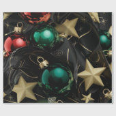 豪華なクリスマスオーナメント ラッピングペーパー (フラット)