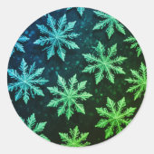 豪華なクリスマスステッカーの雪 ラウンドシール (正面)