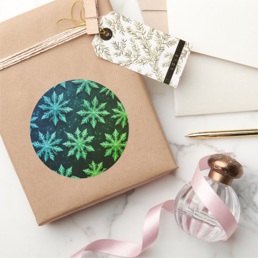 豪華なクリスマスステッカーの雪 ラウンドシール (ギフト)