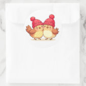 豪華なクリスマスステッカーの鳥 ラウンドシール (バッグ)