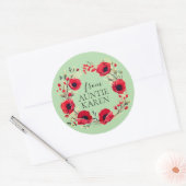 豪華なクリスマスステッカーパーソナライズされた ラウンドシール (封筒)