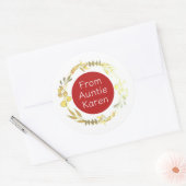 豪華なクリスマスステッカーパーソナライズされた ラウンドシール (封筒)