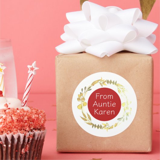 豪華なクリスマスステッカーパーソナライズされた ラウンドシール (パーティー)