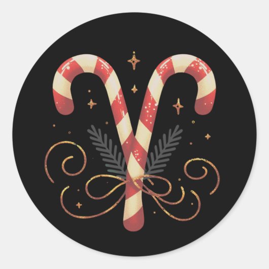豪華なクリスマスステッカー ラウンドシール (正面)
