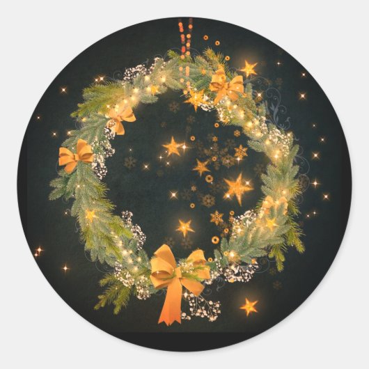 豪華なクリスマスステッカー ラウンドシール (正面)