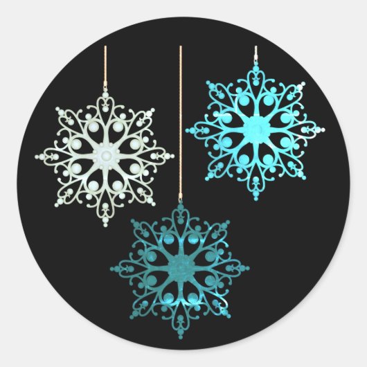 豪華なクリスマスステッカー ラウンドシール (正面)