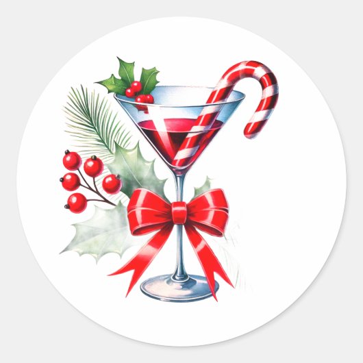 豪華なクリスマスステッカー ラウンドシール (正面)