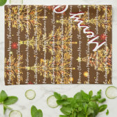 豪華なクリスマスツリーのお祭り キッチンタオル (折り畳み)
