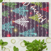 豪華なクリスマスツリーのクリスマス キッチンタオル (折り畳み)