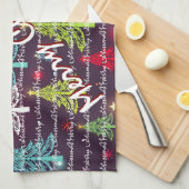 豪華なクリスマスツリーのクリスマス キッチンタオル (四つ折り)