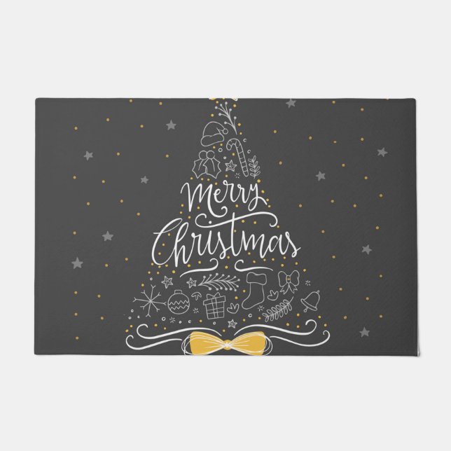 豪華なクリスマスツリー ドアマット (正面)