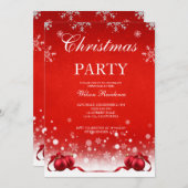 豪華なクリスマスパーティの招待状、 招待状 (正面/裏面)