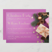 豪華なクリスマスパーティーのご招待 招待状 (正面/裏面)