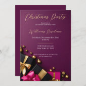 豪華なクリスマスパーティーの招待状 招待状 (正面/裏面)