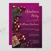 豪華なクリスマスパーティーの招待状 招待状 (正面/裏面)