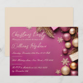 豪華なクリスマスパーティーの招待状 招待状 (正面/裏面)