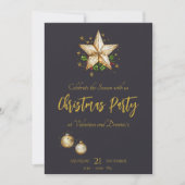 豪華なクリスマスパーティーの招待状（星付き） 招待状 (正面)