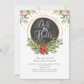 豪華なクリスマスパーティーの招待状「Deck The Halls」 招待状 (正面)