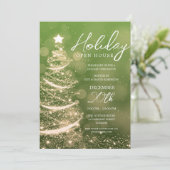 豪華なクリスマスホリデーオープンハウスパーティグリーン 招待状 (スタンド正面)